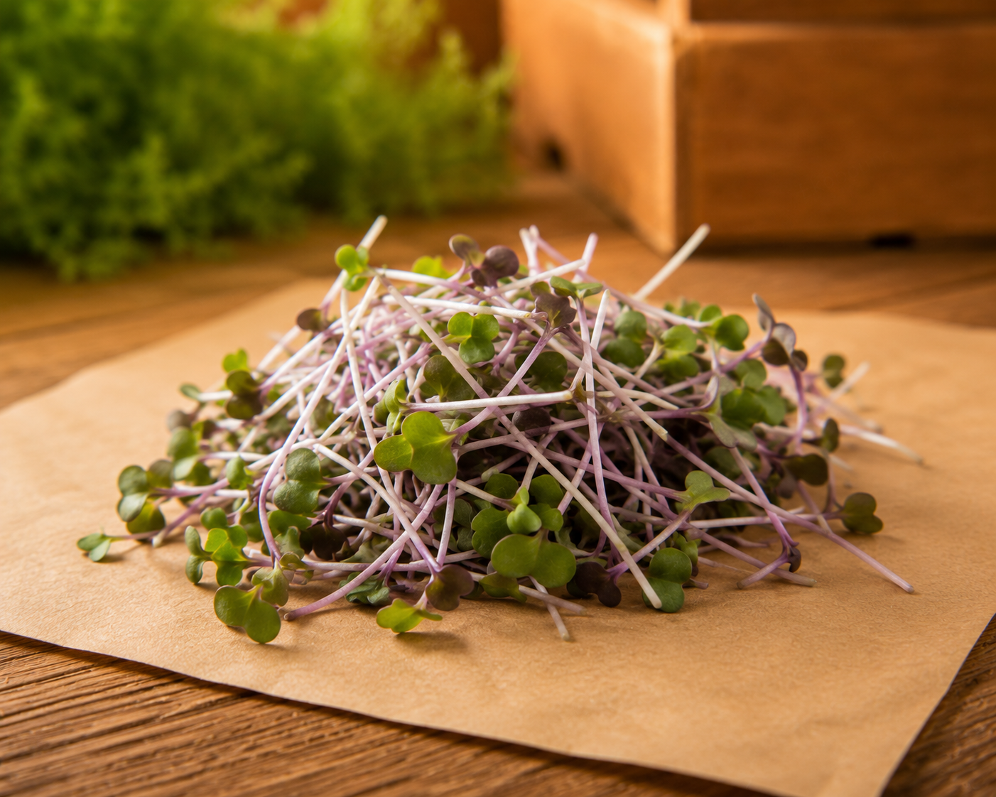 Fresh Broccoli Microgreens from Ekobound. Mild, fresh, and sustainably grown. Harvested fresh and delivered across Bangalore, Karnataka, India. Perfect for salads, wraps, sandwiches, smoothies, grain bowls, and healthy everyday meals.