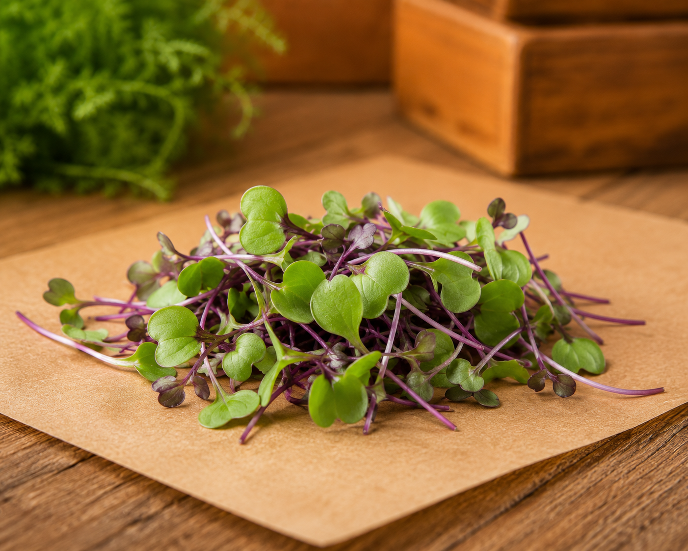 Fresh Kohlrabi Microgreens from Ekobound. Mildly sweet, crisp, and sustainably grown. Harvested fresh and delivered across Bangalore,  Karnataka, India. Perfect for salads, wraps, sandwiches, smoothies, grain bowls, and gourmet garnishes.