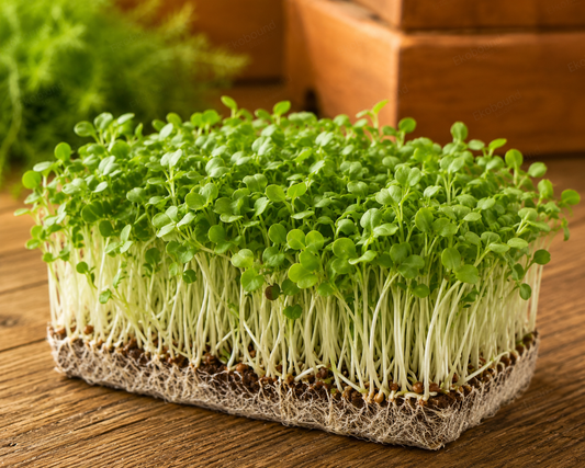 Fresh Pakchoi Microgreens from Ekobound. Mild, crisp, and sustainably grown. Harvested fresh and delivered across Bangalore, Karnataka, India. Perfect for salads, wraps, soups, grain bowls, smoothies, and healthy everyday meals.