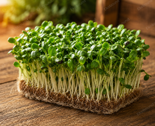 Fresh Sunflower Microgreens from Ekobound. Mild, nutty, crunchy, and sustainably grown for delivery across Bangalore, Karnataka & India. Perfect for salads, sandwiches, wraps, smoothies, and healthy everyday meals.